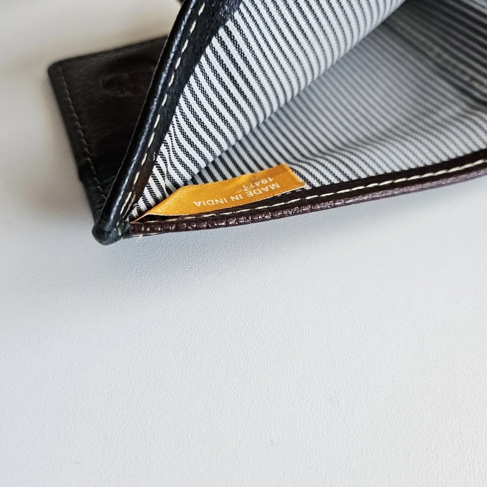 Timberland Black & Brown Mens Genuine Leather Bifold Wallet
